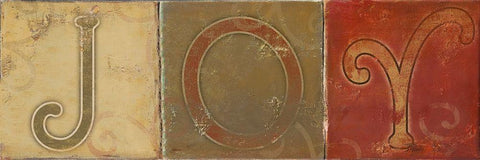 JOY Black Ornate Wood Framed Art Print with Double Matting by Pinto, Patricia