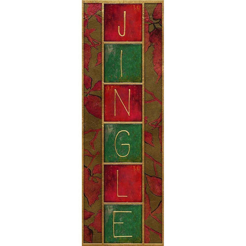 Seasons Greetings Panel III Black Modern Wood Framed Art Print with Double Matting by Pinto, Patricia