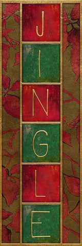 Seasons Greetings Panel III Black Ornate Wood Framed Art Print with Double Matting by Pinto, Patricia