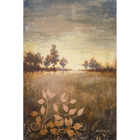 Distant Light Black Modern Wood Framed Art Print with Double Matting by Marcon, Michael