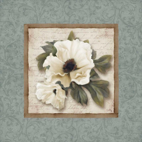 Silversage Flower I Gold Ornate Wood Framed Art Print with Double Matting by Medley, Elizabeth