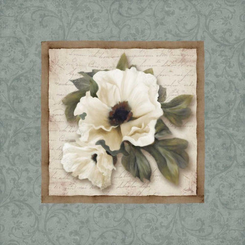 Silversage Flower I White Modern Wood Framed Art Print by Medley, Elizabeth