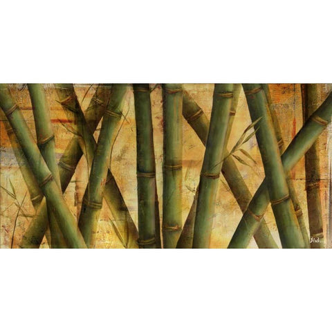 Bamboo Forest I Black Modern Wood Framed Art Print with Double Matting by Pinto, Patricia