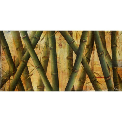 Bamboo Forest II Black Modern Wood Framed Art Print with Double Matting by Pinto, Patricia