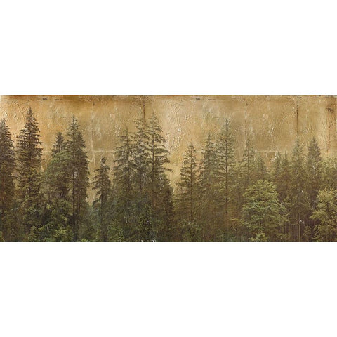 Golden Forest Black Modern Wood Framed Art Print with Double Matting by Pinto, Patricia