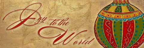 Joy to the World Black Ornate Wood Framed Art Print with Double Matting by Pinto, Patricia