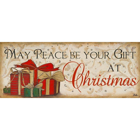 Peace at Christmas Black Modern Wood Framed Art Print with Double Matting by Pinto, Patricia