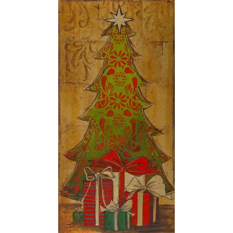 Christmas Tree I White Modern Wood Framed Art Print by Pinto, Patricia