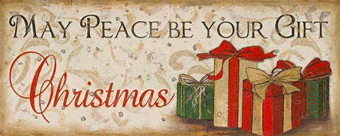 A Gift of Peace Black Ornate Wood Framed Art Print with Double Matting by Pinto, Patricia