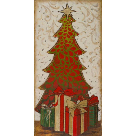 Christmas Tree II White Modern Wood Framed Art Print by Pinto, Patricia