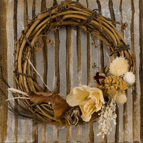 Wreath I Black Ornate Wood Framed Art Print with Double Matting by Pinto, Patricia