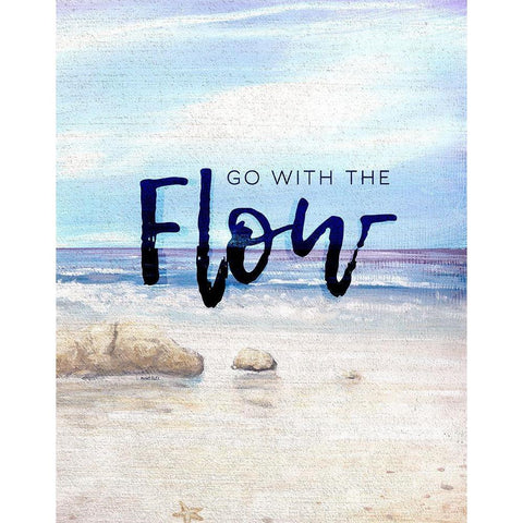 Go with the Flow White Modern Wood Framed Art Print by Kingsley