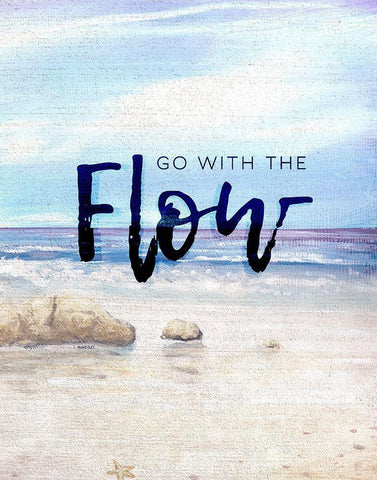 Go with the Flow White Modern Wood Framed Art Print with Double Matting by Kingsley