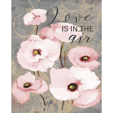 Kindles Blush Poppies I Gold Ornate Wood Framed Art Print with Double Matting by Loreth, Lanie