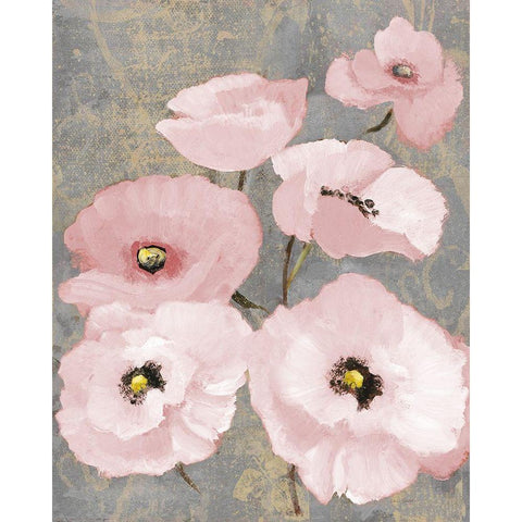 Kindles Blush Poppies II Black Modern Wood Framed Art Print by Loreth, Lanie