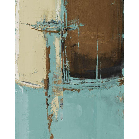 Oxido on Teal I Black Modern Wood Framed Art Print by Pinto, Patricia