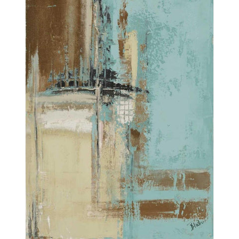 Oxido On Teal II White Modern Wood Framed Art Print by Pinto, Patricia