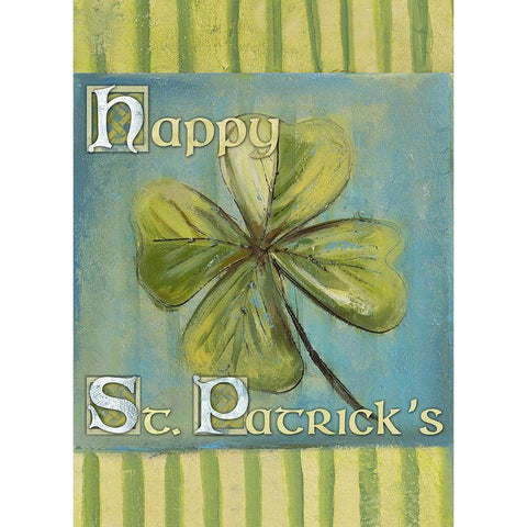 St. Patricks Clover Black Modern Wood Framed Art Print by Pinto, Patricia