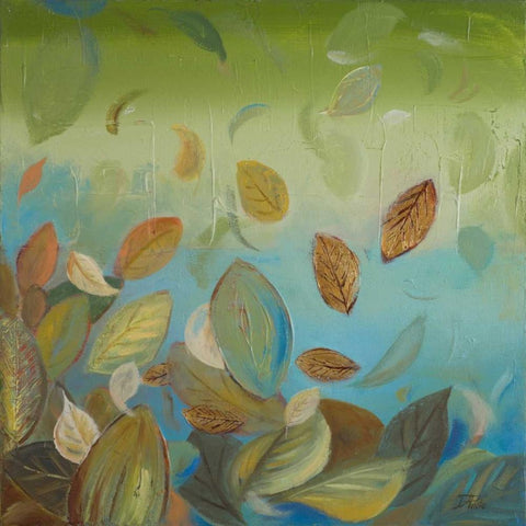 Thinking Green I Black Ornate Wood Framed Art Print with Double Matting by Pinto, Patricia