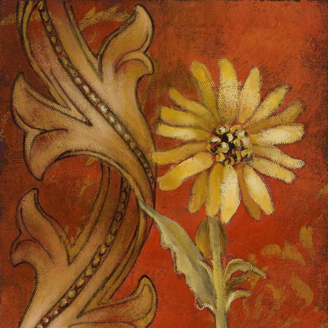 Honeyed Square I White Modern Wood Framed Art Print with Double Matting by Loreth, Lanie