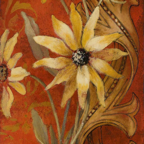 Honeyed Square II Gold Ornate Wood Framed Art Print with Double Matting by Loreth, Lanie