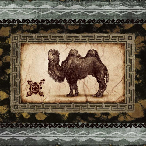 African Expression Square I Black Ornate Wood Framed Art Print with Double Matting by Marcon, Michael