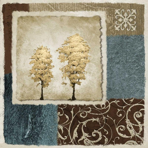 Summer Tree II White Modern Wood Framed Art Print with Double Matting by Marcon, Michael