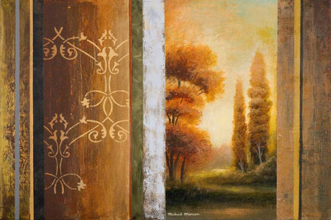 Momentary Shine Black Ornate Wood Framed Art Print with Double Matting by Marcon, Michael