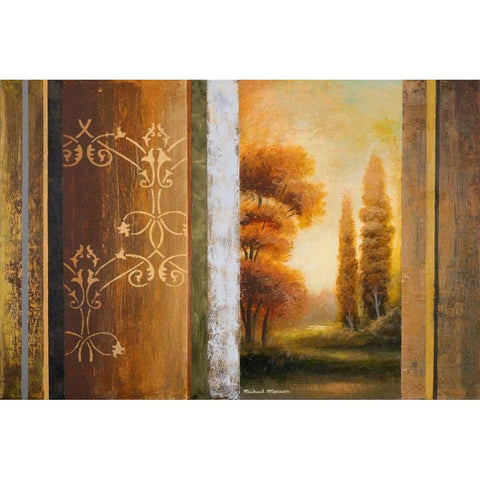 Momentary Shine Black Modern Wood Framed Art Print with Double Matting by Marcon, Michael