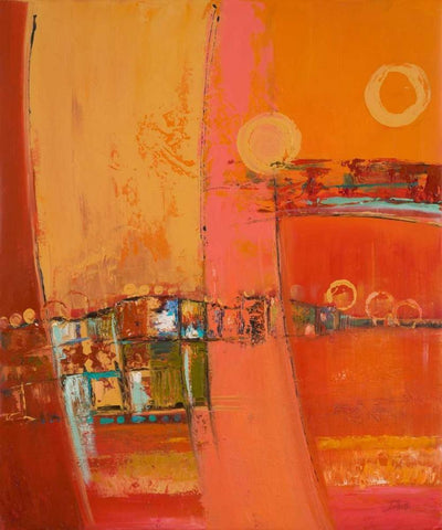 Sky of Many Suns II White Modern Wood Framed Art Print with Double Matting by Pinto, Patricia