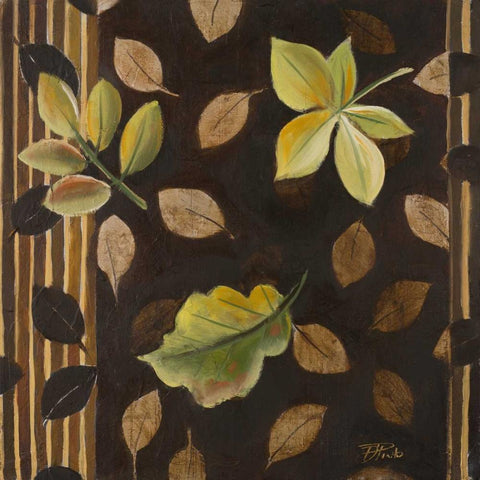 Hojitas I White Modern Wood Framed Art Print with Double Matting by Pinto, Patricia