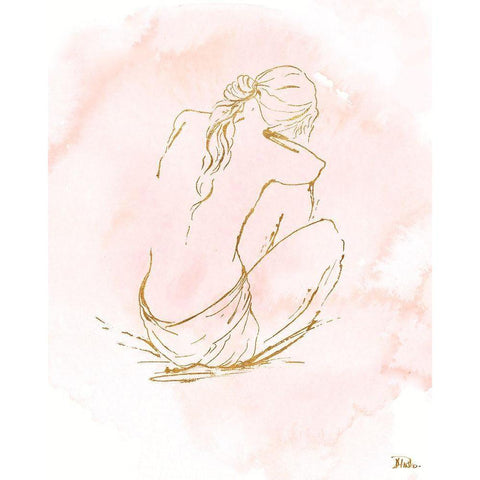 Nude on Pink I White Modern Wood Framed Art Print by Pinto, Patricia