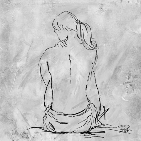 Nude Sketch II Black Modern Wood Framed Art Print by Pinto, Patricia