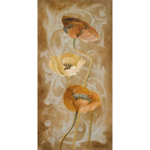 Poppies de Brun I Black Modern Wood Framed Art Print with Double Matting by Loreth, Lanie