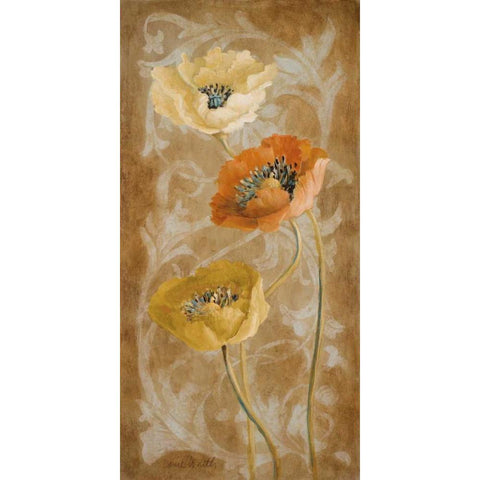 Poppies de Brun II Black Modern Wood Framed Art Print with Double Matting by Loreth, Lanie