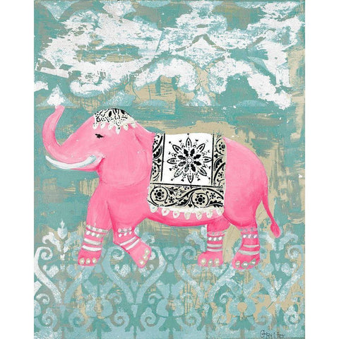 Pink Bazaar I Black Modern Wood Framed Art Print with Double Matting by Hakimipour-Ritter