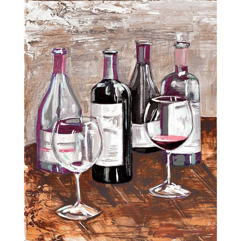 Drink At The Wine Bar Black Modern Wood Framed Art Print with Double Matting by French-Roussia, Heather A.