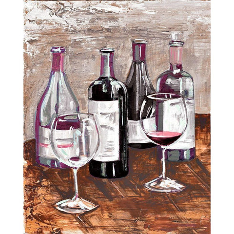Drink At The Wine Bar Gold Ornate Wood Framed Art Print with Double Matting by French-Roussia, Heather A.