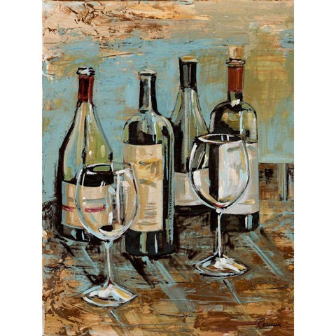 Wine I White Modern Wood Framed Art Print by French-Roussia, Heather A.