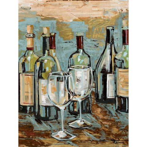 Wine II Black Modern Wood Framed Art Print with Double Matting by French-Roussia, Heather A.