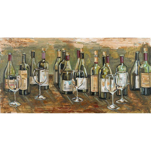 Wine Bar White Modern Wood Framed Art Print by French-Roussia, Heather A.