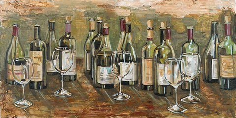 Wine Bar White Modern Wood Framed Art Print with Double Matting by French-Roussia, Heather A.