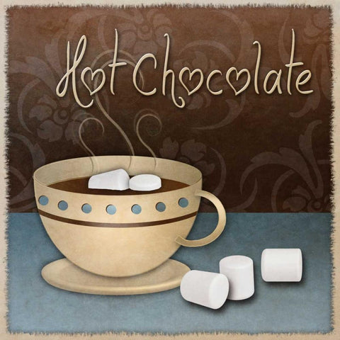 Hot Chocolate Black Ornate Wood Framed Art Print with Double Matting by SD Graphics Studio