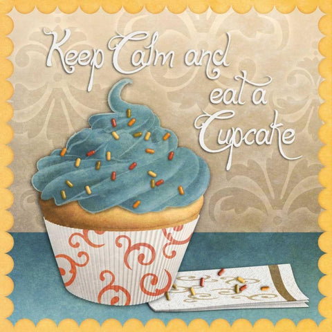Cupcake I Black Modern Wood Framed Art Print by SD Graphics Studio