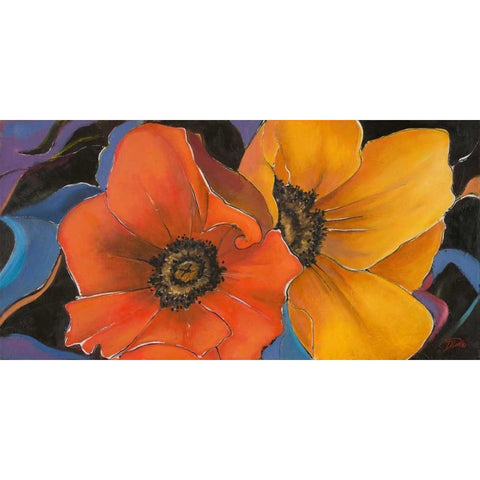 Exotic Flowers I White Modern Wood Framed Art Print by Pinto, Patricia