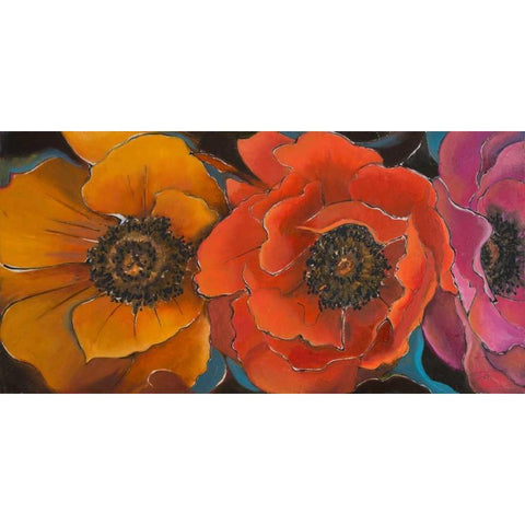 Exotic Flowers II Black Modern Wood Framed Art Print with Double Matting by Pinto, Patricia