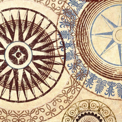 Adobe Textile III Gold Ornate Wood Framed Art Print with Double Matting by Marcon, Michael