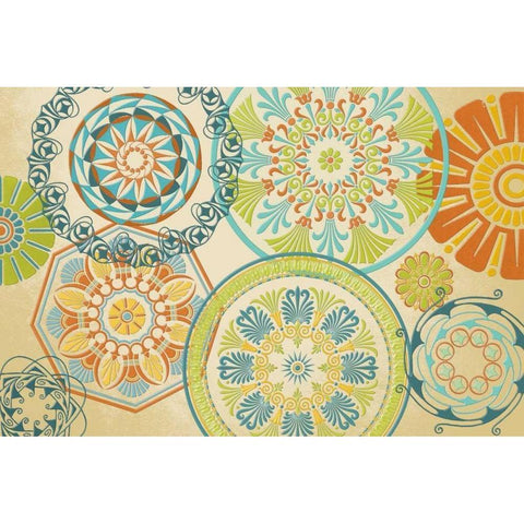 Spirographics White Modern Wood Framed Art Print by Studio, Sd Graphics