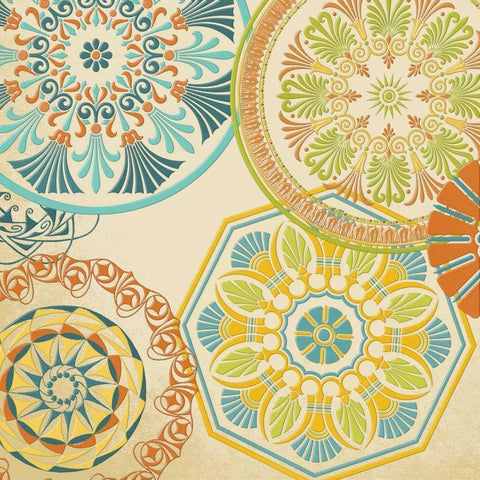 Spirographics Square II White Modern Wood Framed Art Print with Double Matting by Studio, Sd Graphics