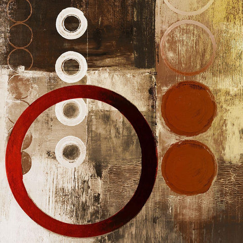 Red Liberate Square I White Modern Wood Framed Art Print with Double Matting by Marcon, Michael